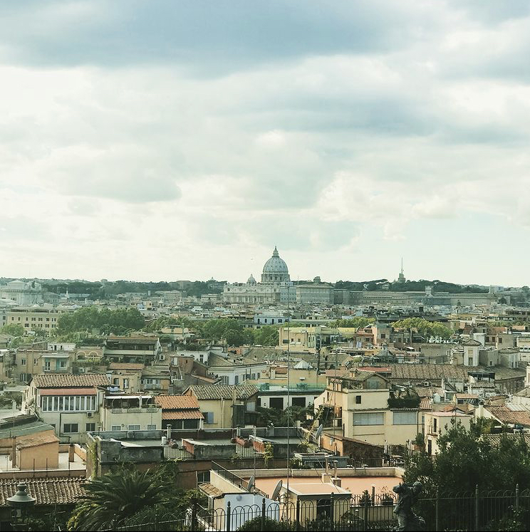 view of Rome and Vatican City from terrazzo del pincio