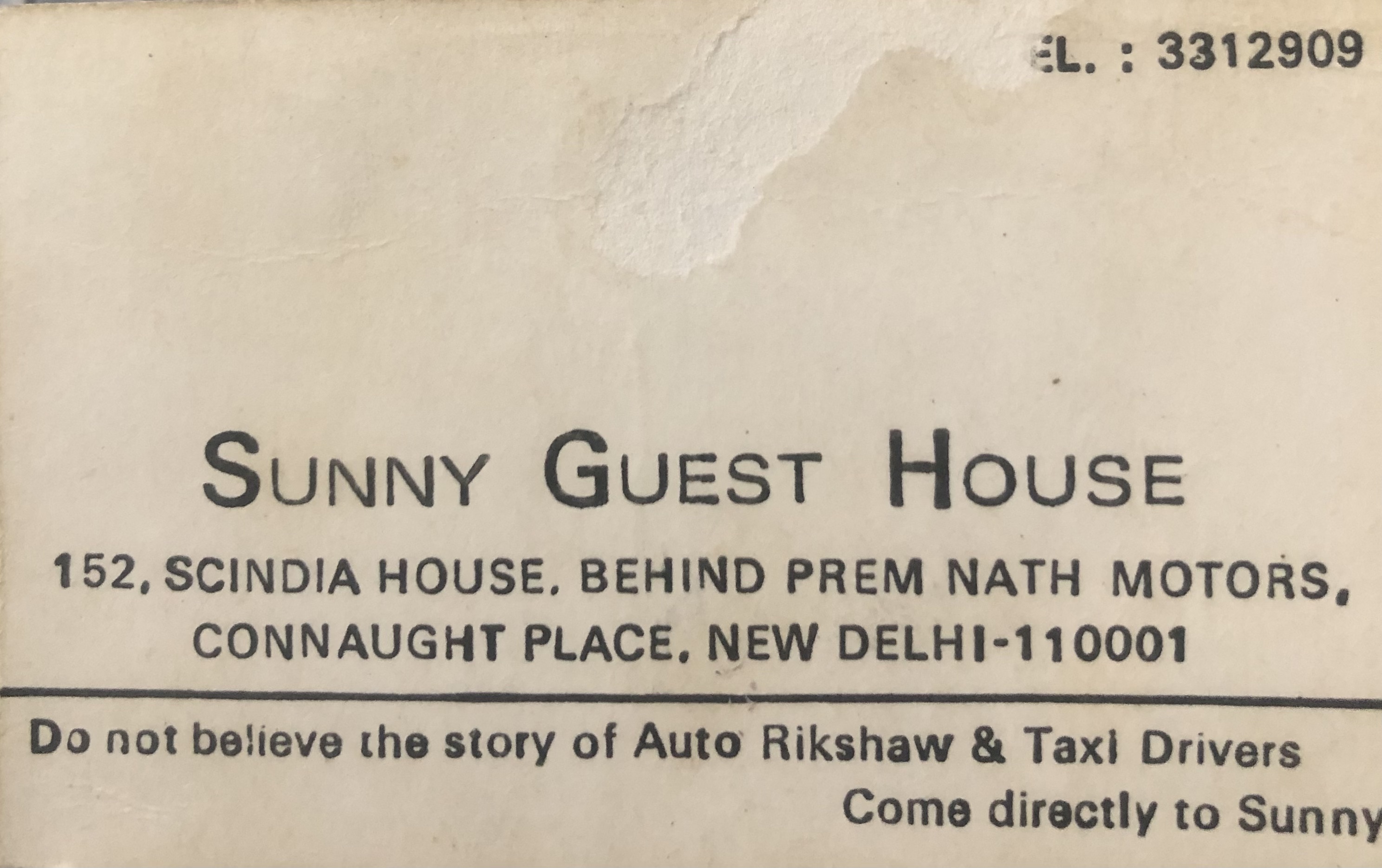 Sunny Guest House New Delhi 1995